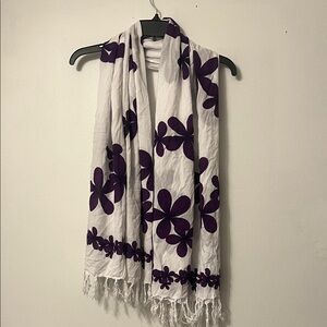 Purple Floral Women's Scarf